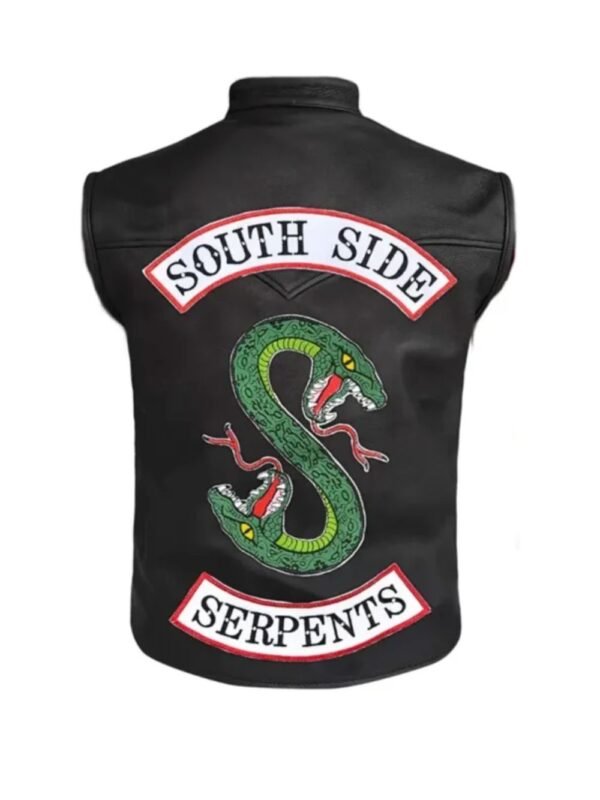 Riverdale Southside Serpents Black Leather Vest