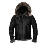 Robert All Black Shearling B3 Parka Jacket
