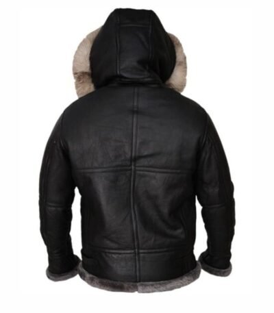 Robert All Black Shearling B3 Parka Jacket