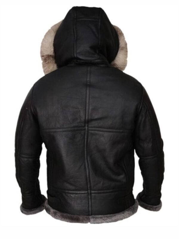 Robert All Black Shearling B3 Parka Jacket