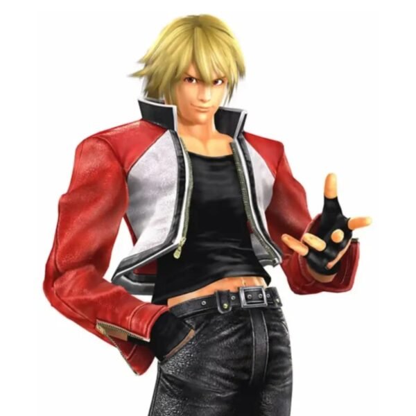 Rock Howard King of Fighters XIV White and Red Leather Jacket