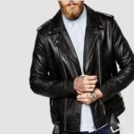 Rodey Black Biker Leather Jacket