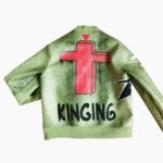 Ron Bass Kinging Olive Green Leather Jacket