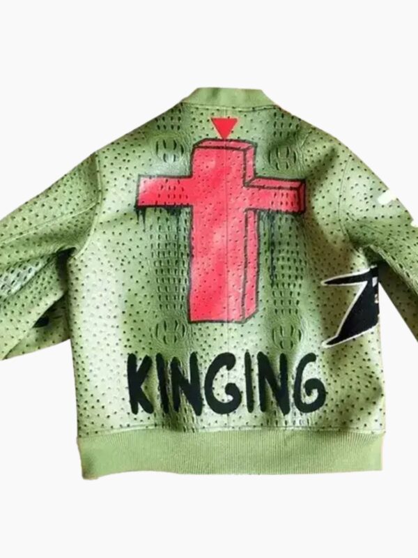 Ron Bass Kinging Olive Green Leather Jacket
