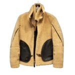 Ronald Double Belted Cuffs Collar Brown Shearling Jacket