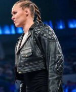 Ronda Rousey Black Biker Leather Jacket