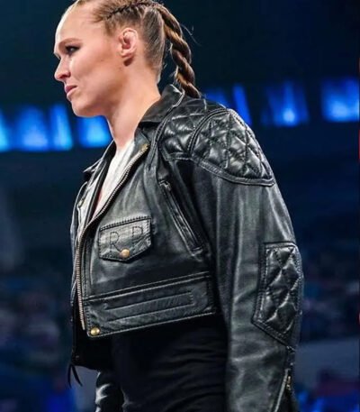 Ronda Rousey Black Biker Leather Jacket