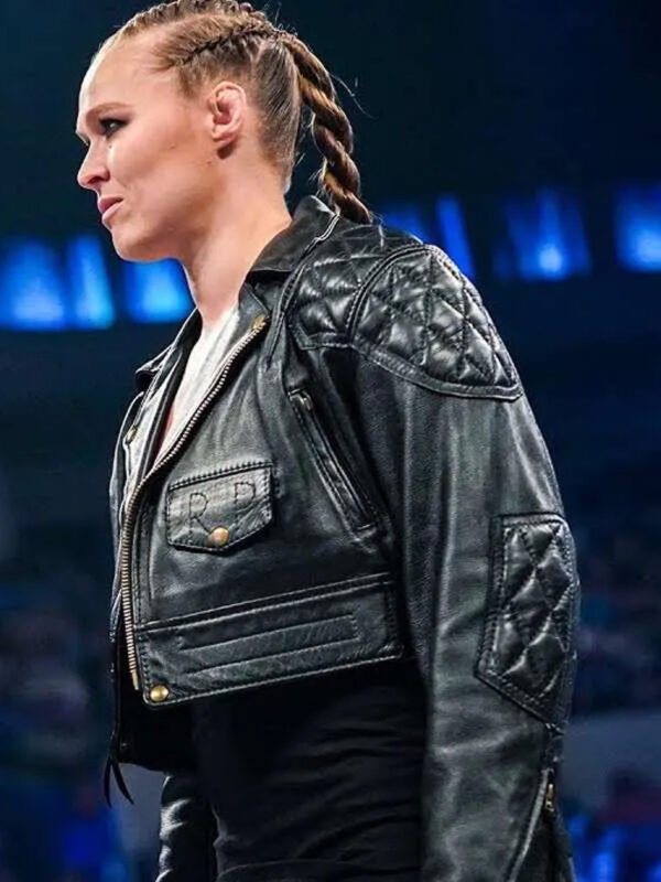 Ronda Rousey Black Biker Leather Jacket