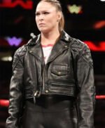 Ronda Rousey Black Biker Leather Jacket