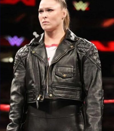 Ronda Rousey Black Biker Leather Jacket