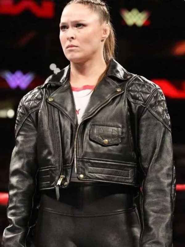 Ronda Rousey Black Biker Leather Jacket