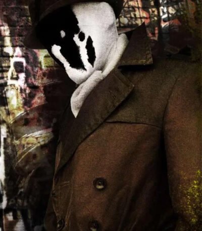 Rorschach Watchmen Double Breasted Brown Leather Coat