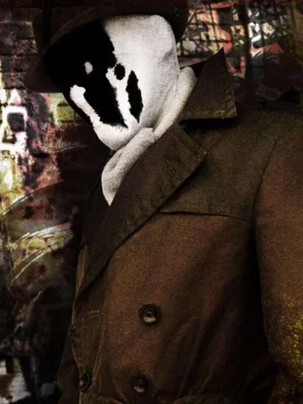 Rorschach Watchmen Double Breasted Brown Leather Coat