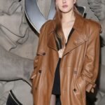 Rosé Chocolate Leather Trench Coat