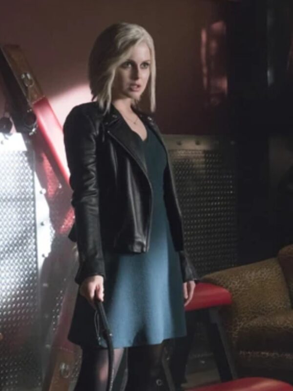 Rose McIver iZombie Black Biker Leather Jacket