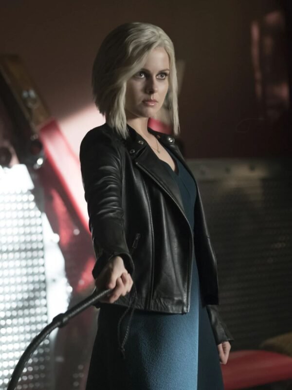 Rose McIver iZombie Black Biker Leather Jacket
