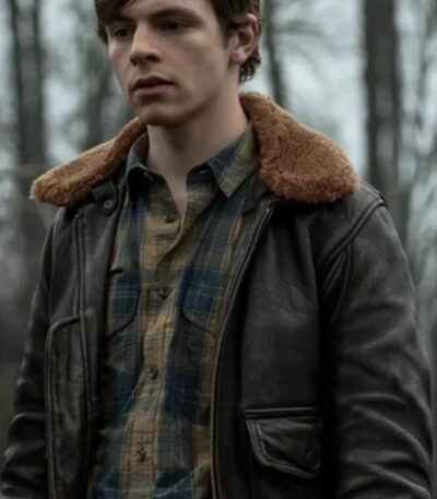 Ross Lynch Chilling Adventures of Sabrina Harvey Brown Leather Jacket
