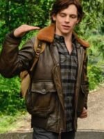 Ross Lynch Chilling Adventures of Sabrina Harvey Brown Leather Jacket