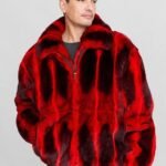 Rowan Mink Fur Red And Black Coat