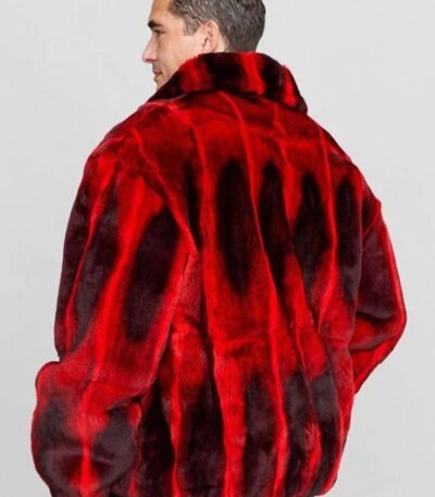 Rowan Mink Fur Red And Black Coat