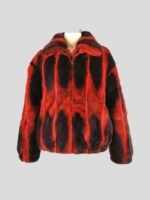 Rowan Mink Fur Red And Black Coat