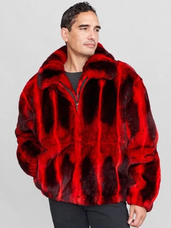 Rowan Mink Fur Red And Black Coat