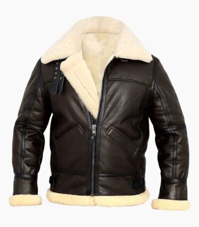 Roy B-3 Shearling Brown Leather Aviator Jacket