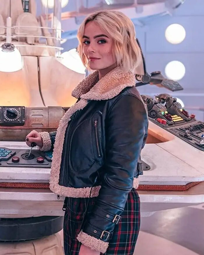 Ruby Sunday Doctor Who S14 Black Shearling Jacket 5