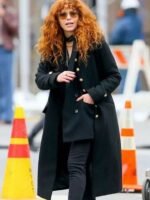 Russian Doll S02 Nadia Vulvokov Leather Black Coat