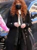 Russian Doll S02 Nadia Vulvokov Leather Black Coat