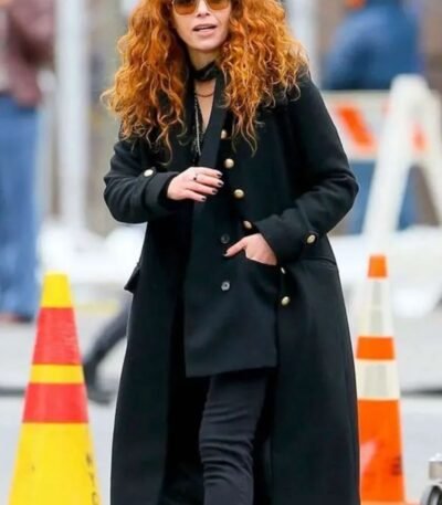 Russian Doll S02 Nadia Vulvokov Leather Black Coat