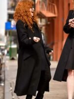 Russian Doll S02 Nadia Vulvokov Leather Black Coat