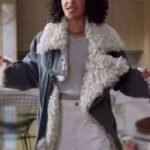 Ruth Negga Good Grief 2023 Black Sherpa Jacket