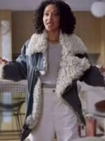 Ruth Negga Good Grief 2023 Black Sherpa Jacket