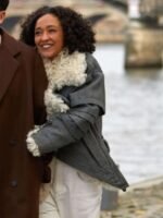 Ruth Negga Good Grief 2023 Black Sherpa Jacket
