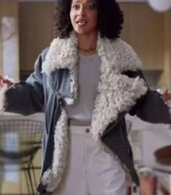 Ruth Negga Good Grief 2023 Black Sherpa Jacket