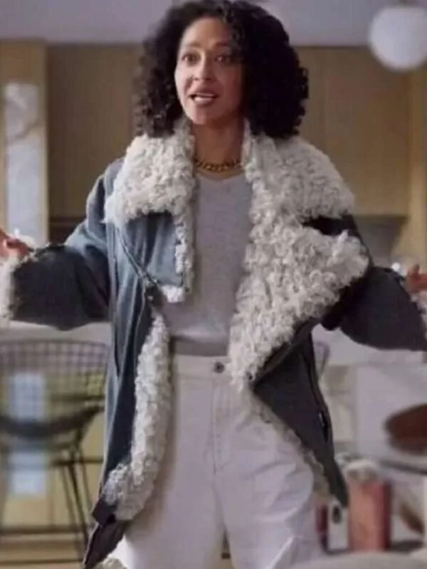 Ruth Negga Good Grief 2023 Black Sherpa Jacket
