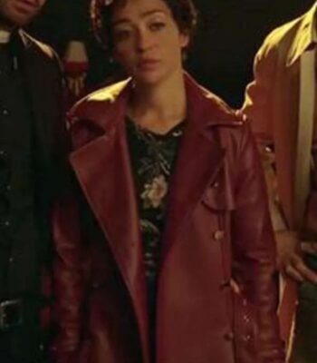 Ruth Negga Preacher Maroon Leather Coat