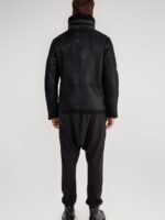 Ryan Black Asymmetrical Zipper Shearling Jacket