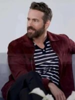 Ryan Reynolds The Adam Project Maroon Suede Jacket