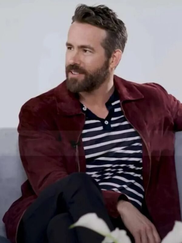 Ryan Reynolds The Adam Project Maroon Suede Jacket