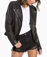 S.W.A.T. S05 Lina Esco Moto Black Leather Jacket