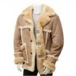 SF-0325 Heavy Shearling Beige Suede Jacket