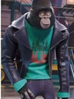 SING 2 Johnny Black Leather Motorcycle Jacket