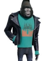 SING 2 Johnny Black Leather Motorcycle Jacket