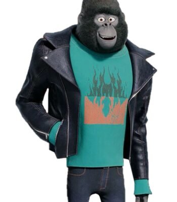 SING 2 Johnny Black Leather Motorcycle Jacket