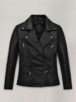 Salma Hayek The Hitman's Wife's Bodyguard Leather Black Jacket