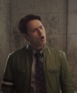 Samuel Barnett Dirk Gently Green Leather Jacket