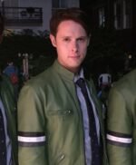 Samuel Barnett Dirk Gently Green Leather Jacket