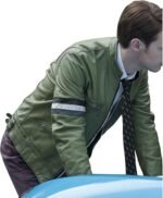 Samuel Barnett Dirk Gently Green Leather Jacket